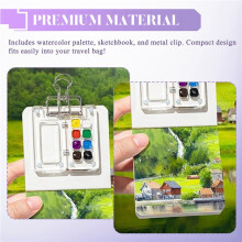 Reisefertiges Farbpaletten-Paket, -Reise-Farbpalette Acryl, Farbpalette mit Binderclips, C