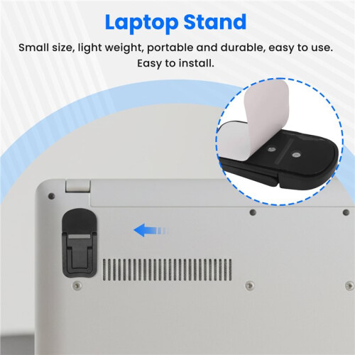 2Pcs Portable Laptop Stand Computer Riser Lift Self-Adhesive Foldable Invisible Notebook Adjustable Height Stand Black