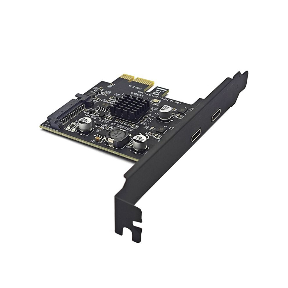 New 2Port Type-C Pcie Card Pci Express 3.0 X1 To Dual Usb-C Expansion Card Power Usb3.2 Gen2 10Gbps Asm3142 Chip 6033286470148