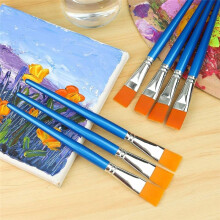 Flat Paint Brushes for Acrylic Painting,12Pcs Large Synthetic Paint Brushes Bulk with Wooden Handle for Acrylic,Crafts