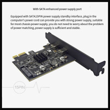Nytt 2Port TYPE-C PCIE-Kort PCI Express 3.0 X1 Till Dual USB-C Expansionskort Power USB3.2 Gen2 10 Gbps ASM3142 Chip