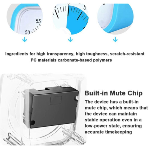 VT01 60 Minute Visual Timer Silent Countdown  Manager Drop-Proof Alarm Clock DIY Timer for Students Learning Tool 1