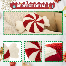 Cute Christmas Pillows, Plush Candy Christmas Pillows, Winter Bedroom Sofa Christmas Decorations
