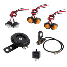 Universelles Motorrad-Blinkerlicht-LED-Kit mit Hupe, Blinker, Scheinwerfer, Hupe, 3-Poliges Relais für ATV UTV