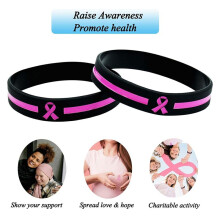36 Pcs Breast-Cancer Awareness Bracelets Bulk Items Accessories Simple Ribbon Silicone Wristbands