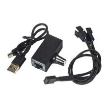 PWM Speed Controller 12V 4Pin PWM Fan Governor USB TYPE-C Power Supply DIY Watercooling Cooler with 1 to 2 Adapter Cable