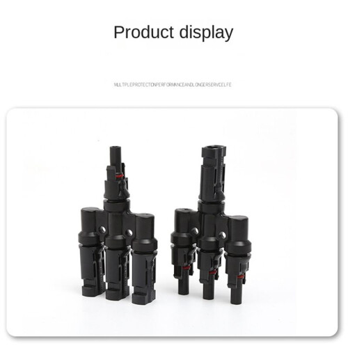 Photovoltaic Connector T-Type Four-Way One-Point Four-Way Conversion Connector Solar Panel Assembly Parallel Plug 1
