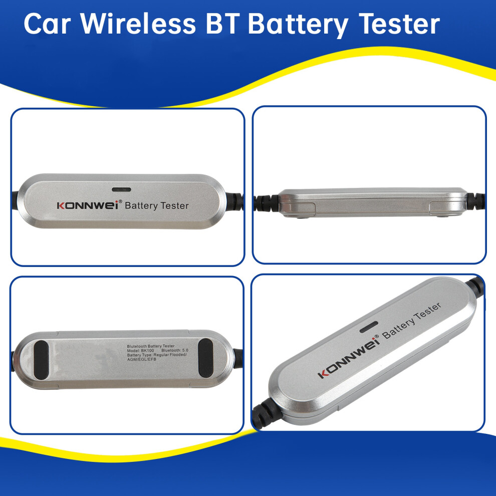 Konnwei Bk100 Car Wireless Bt Battery Tester 100-2000 Cca 6V 12V Battery Detector Battery Cranking Charging Analyzer 4711076872908