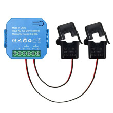 Tuya WIFI  Energiezähler Bidirektional mit Transformatorklemme App Monitor Leistung 80A Unterstützt Alarm 2 Kanäle - 2CT