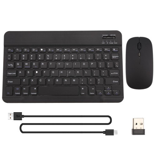 Ultra-Thin Silent Wireless  Keyboard and Mouse Set Suitable for Tablet Notebook  Keyboard Black