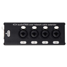 Extensor de Cable de Red de Audio/DMX de 4 Canales Extensor de Señal de Red DMX512 y Audio XLR de 3 Pines Hembra