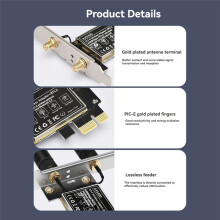 WiFi 6E Adapter 5400Mbps BT5.2 PCI-E Wireless Network Card AX5400 Wifi 6E PCI-E 2.4G/5G/6Ghz WiFi Card for Win10 Win11