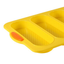 4-Slot French Cake Mold French DIY Small Bread Mold Non-Stick Easy-to-Release Baking Tray White