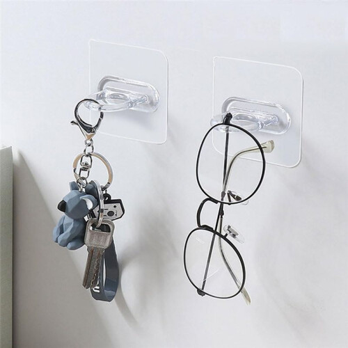 Multifunctional Circular Hook Round Hole Hook Self-Adhesive Hook Bathroom Hook Wall Hook for Hang Curtain Rod Bracket 2