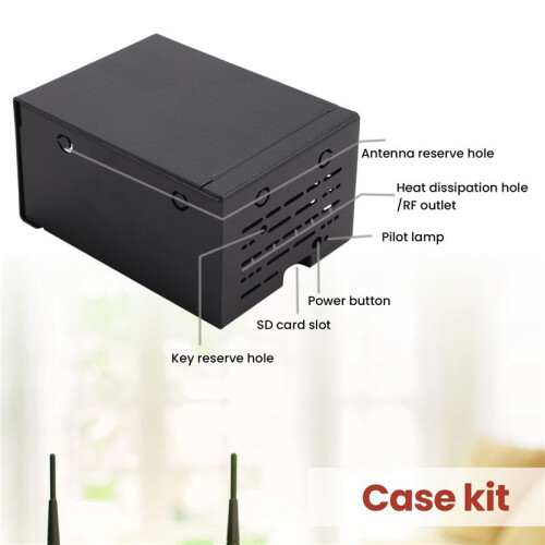 For Raspberry Pi 5 Industrial Grade Large Space Metal Case for Active Cooler PCle/PoE HAT 1