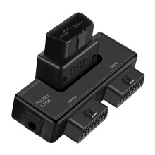 OBD2 en Uppdelad i Två Adaptertrådar 16-Stifts 16-Kärniga OBD-Expansionskabelkontakt Adapterkabel Universal Dc5521