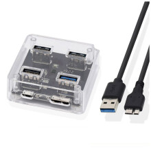 Répartiteur de Concentrateur USB 3.0 2.0 à 4  Station D'Accueil USB A 5 Gbit/S Adaptateur D'Extension USB 3.0 USB 2.0 Multiple pour Ordinateur