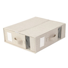 Bed Sheet Storage Box Clothing Sheet Organizer Wardrobe Blanket Quilt Cover Storage Box Apricot