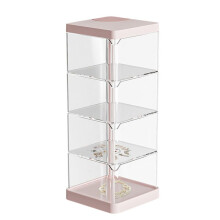 Boîte de Rangement de Bureau, Coffre Empilable, Boîtes à Tiroirs, Couche de Bureau à Plusieurs Compartiments, Tiroirs en Plastique, Rose Parfait