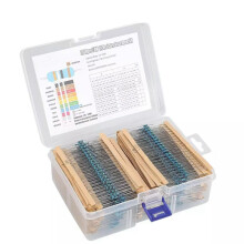 2600Pcs 130 Values Resistors Assortment Kit 1 Ohm- Ohm 0.25W 1/4W Metal Film Resistor Kit for Electronic Circuit DIY