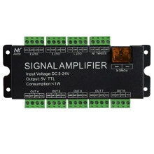 8CH LED-Stripsignaalversterker, WS2812 5V SPI TTL-Signaaluitgang voor WS2811 WS2815 WS2813 SK6812 Pixels LED-Licht DC5-24V
