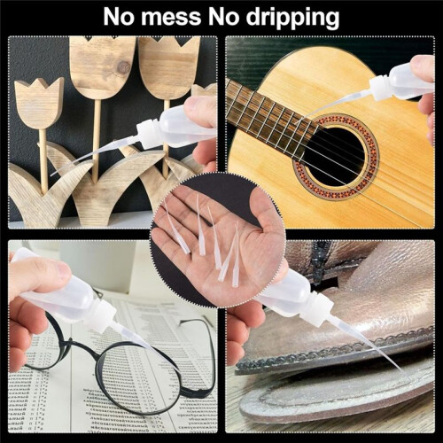 300Pcs Glue Tips Compatible for CA, Plastic Precision Extender Applicator Dispensing Adhesive Micro-Tips for Bottle Glue 2