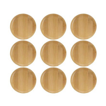 9 Pièces Surmatelas de Charcuterie pour Verre à Vin, Surmatelas pour Verre à Vin de Charcuterie, Assiette sur Dessus de Verre à Vin en Bambou