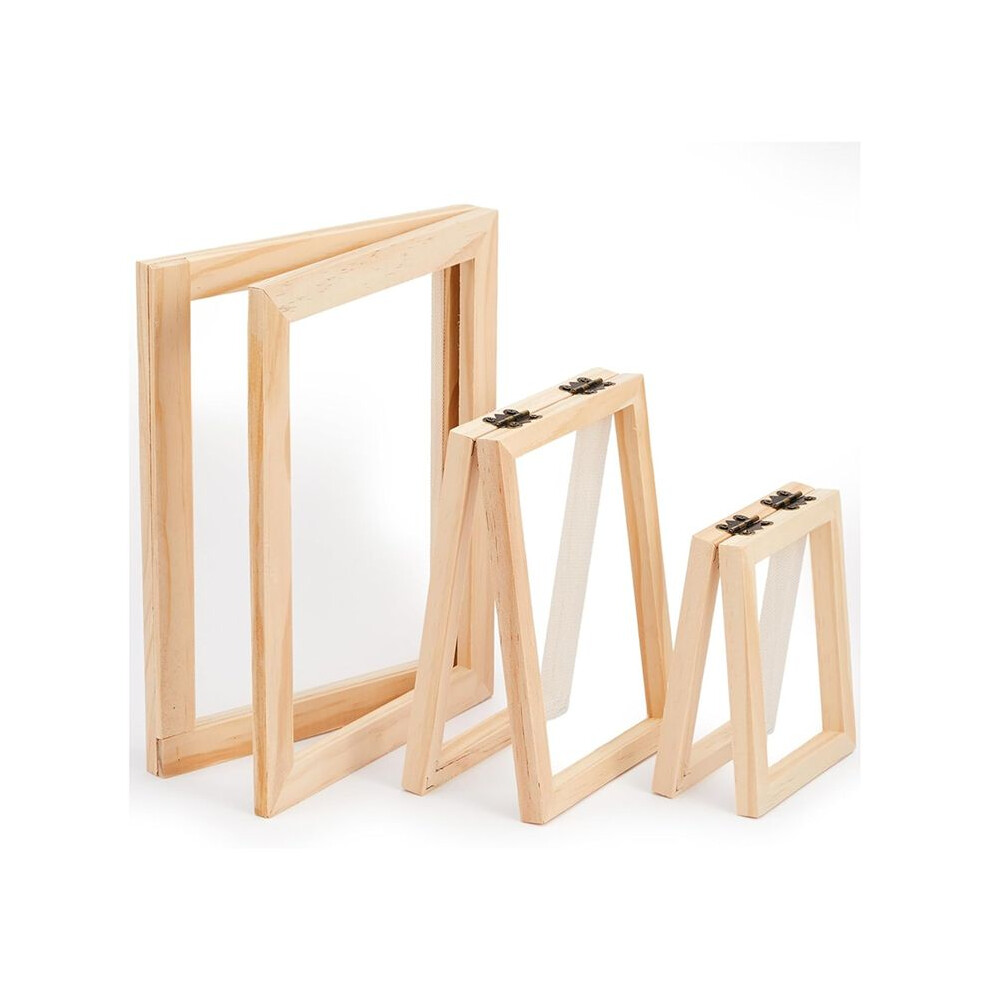 3 Pieces Paper Making Wooden Paper Making Mould Papermaking Screen Kit 3 Size Frame For Diy Paper (A7, A6, A5) 4711528155955