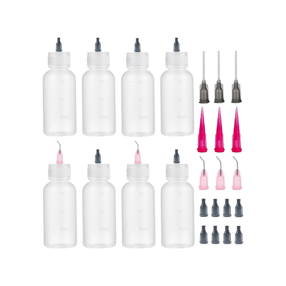Semoic 8 Pcs Precision Tip Applicator Bottle, Needle Tip Squeeze Bottle, Glue Applicator Bottles, For Paint Quilling ,50Ml