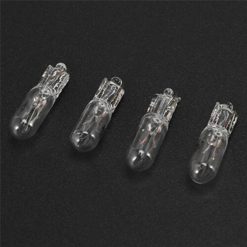 100Pcs T5 Halogen Bulb Car Instrument Panel Lamp Auto Wedge Dashboard Lamp 1.2W 12V Light Source Warm White 2