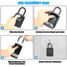 Key Safe with Shackle,Waterproof Key Cabinet Key Box for Outdoor Combination Key Safe for Home, Garage,
