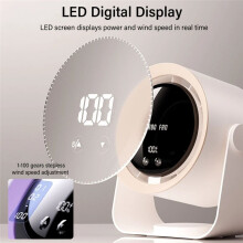 Electric Turbo Fan Wireless Cool Air Circulator Fan USB Rechargeable Desktop Wall Ceiling Fan Cool Air Ventilator,C