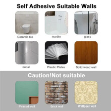 Porte-Serviettes en Acrylique en Forme de U pour Salle de Bain, Porte-Serviettes Auto-Adhésif pour Salle de Bain Mural Noir