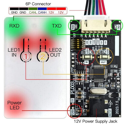CAN-BUS-Datenlogger für Alle CAN-BUS-Module, Daten-Transceiver, Kfz-Diagnosetool für EPS/IP/HM 1