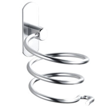 Wandmontierter Haartrockner-Halter, Spirale, Haarpflege-Werkzeuge, Hängeregal, Organizer für Haartrockner, Aufbewahrungsorganisator, Silber