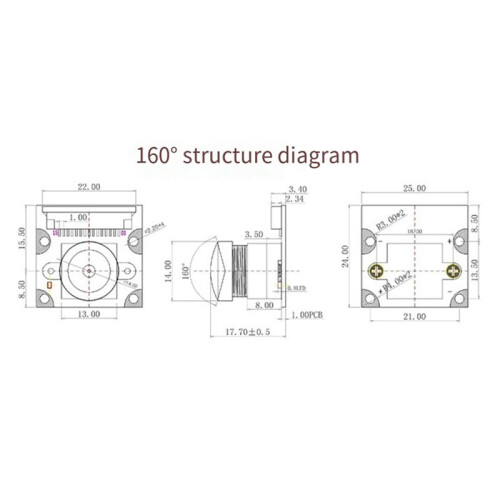 8MP Camera Module for Raspberry Pi 5 Camera IMX219 160 Degree Viewing Angle CSI Interface Cam 2