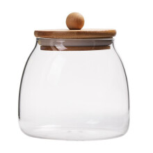 3PCS Wooden Lid Glass Sealed Jar Food Container Tea Candy Kitchen Storage Bottle Jar Large Capacity Sealed Mason Jars