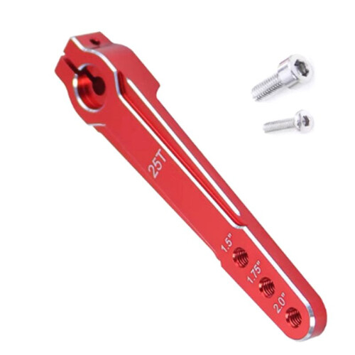 Alumínio 1,5 Polegadas 1,75 Polegadas 2,0 Polegadas 25T Braço de Direção Estendido Servo Horn M3 3 Furos para Carro RC SCX10 RC Toy Parts Vermelho 2
