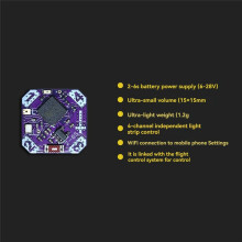 Modulo di Controllo Della Luce LED FPV 4CH RGB Controller di Illuminazione 2-6S Supporta La Regolazione Dei Parametri WiFi Wireless per Drone