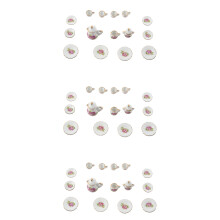 45 Stk. Puppenhaus Miniatur Ware Porzellan Tee Set Teller Becher Teller Chinesische Rose