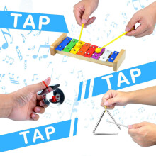 2 set Musical Instruments for Toddler with Carry Bag, Music Percussion Toy Set for Kids with Xylophone