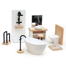 1/12 Doll House Simulation Washbasin Tub Toilet Model Doll House Bathroom House Miniature Furniture Accessories