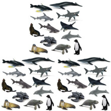 36Pcs Simulation Marine Animal Tooth Killer Whale Whale Penguin Model Toy