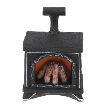 2PCS Dollhouse Miniature Simulation Illuminated Fireplace Model DIY Accessories
