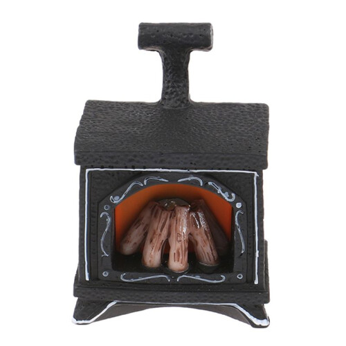 2PCS Dollhouse Miniature Simulation  Illuminated Fireplace Model DIY Accessories