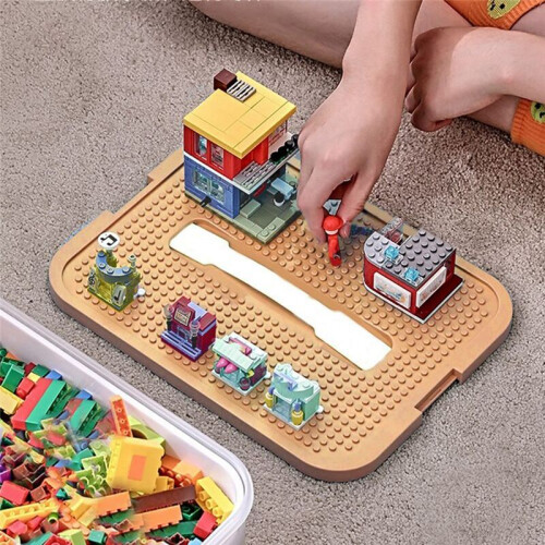 B Building Blocks Toys Storage Box for Lids Brick Shaped Plastic Kids Bin Containers Sundries Stackable Organizer 2