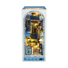 Decoração de Casa de Bonecas de Estante de Madeira DIY, Kit de Canto de Livro DIY, Conjunto de Construção de Modelo Ocean Town, Kit de Artesanato
