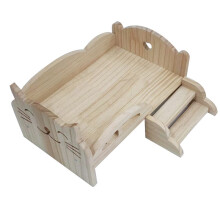 Wooden Bed for Dolls Universal Wooden Bed Wooden Doll DIY Bed for Dolls Children'S Day Gift(Kitten)