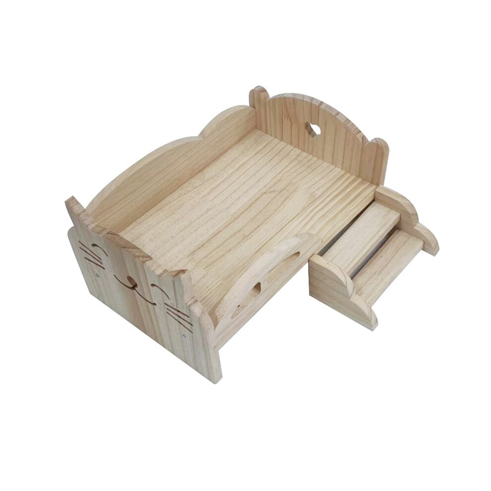 Wella Elements Wooden Bed For Dolls Universal Wooden Bed Wooden Doll Diy Bed For Dolls Children's Day Gift(Kitten)