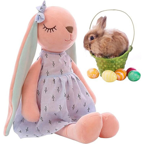 A Coelhinho de PelúCia, 17,7 Polegadas Boneca Coelho de PelúCia Coelho AbraçáVel Natal PáScoa DecoraçõEs de Quarto de Presente para Meninas 2